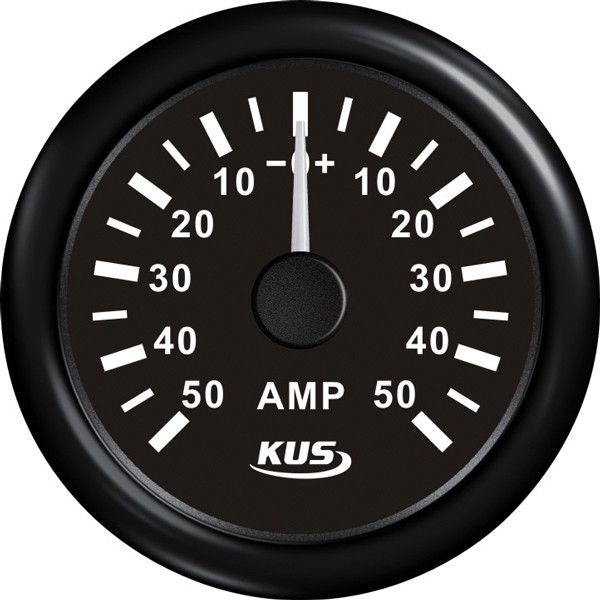 KUS Amperemeter - mit Shunt - 50A 12/24V - schwarz