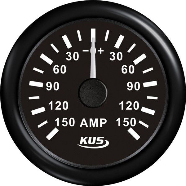 KUS Amperemeter - mit Shunt - 150A 12/24V - schwarz