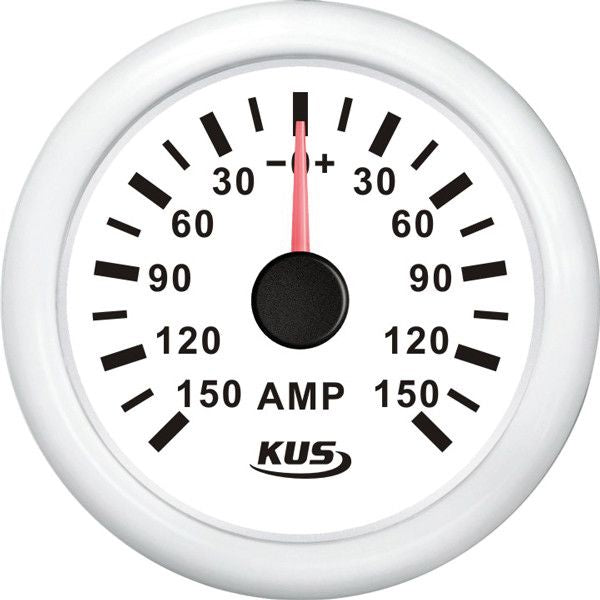 KUS Amperemeter - mit Shunt - 150A 12/24V - weiss