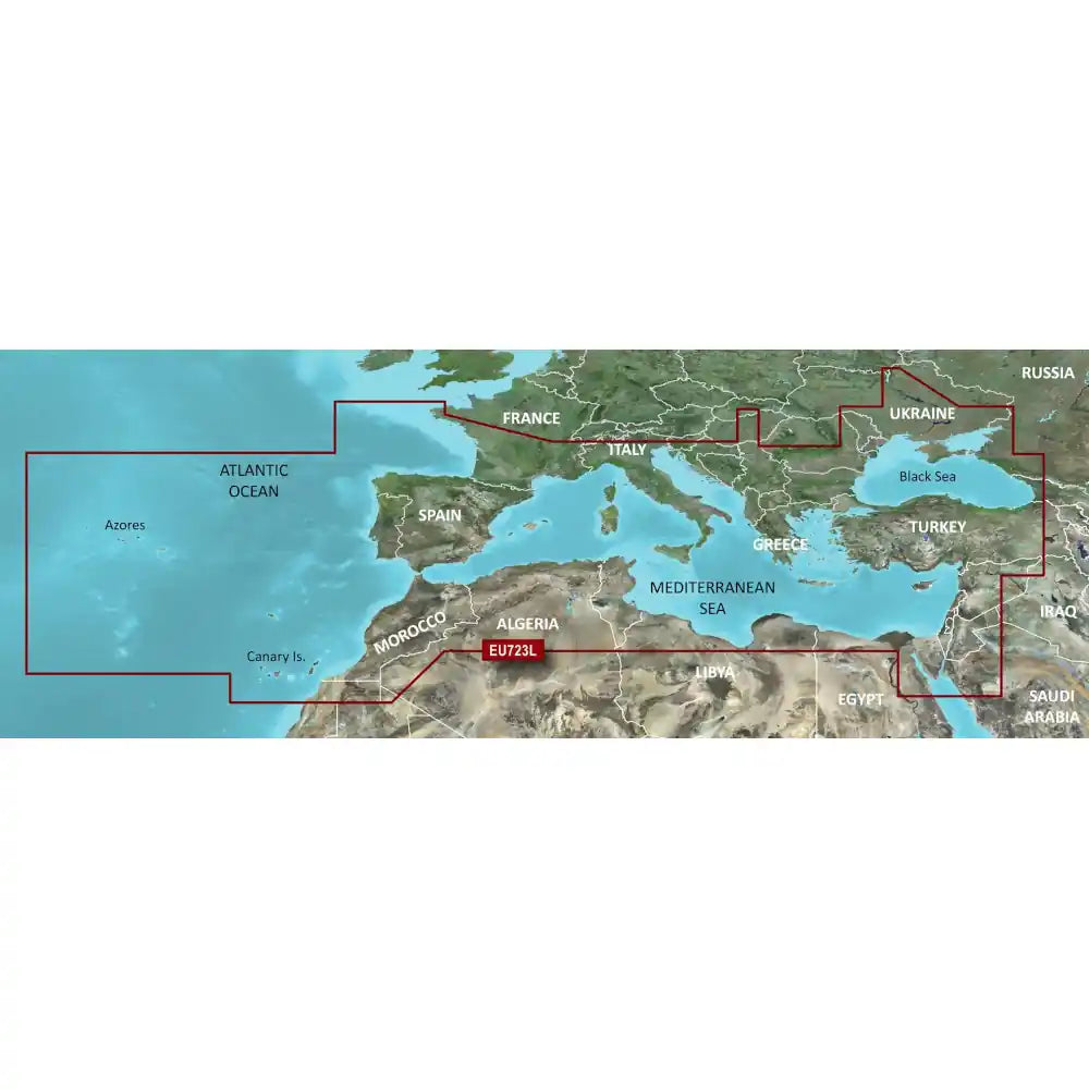 GARMIN BlueChart g3-Vision Seekartenmodul - VEU723L - Südeuropa, Atlantik, Mittelmeer, schwarzes Meer
