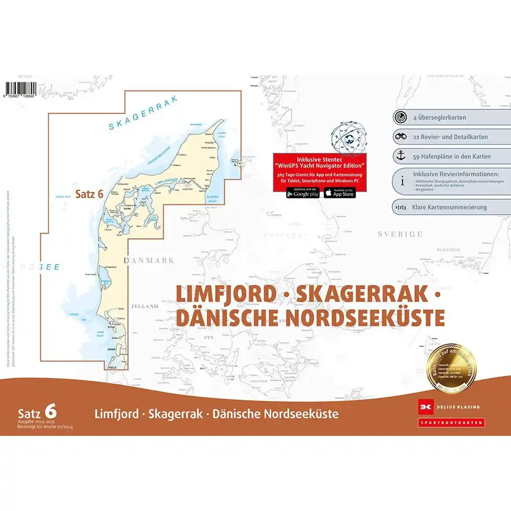Sportbootkarten Satz 6: Limfjord - Skagerrak - Dänische Nordseeküste