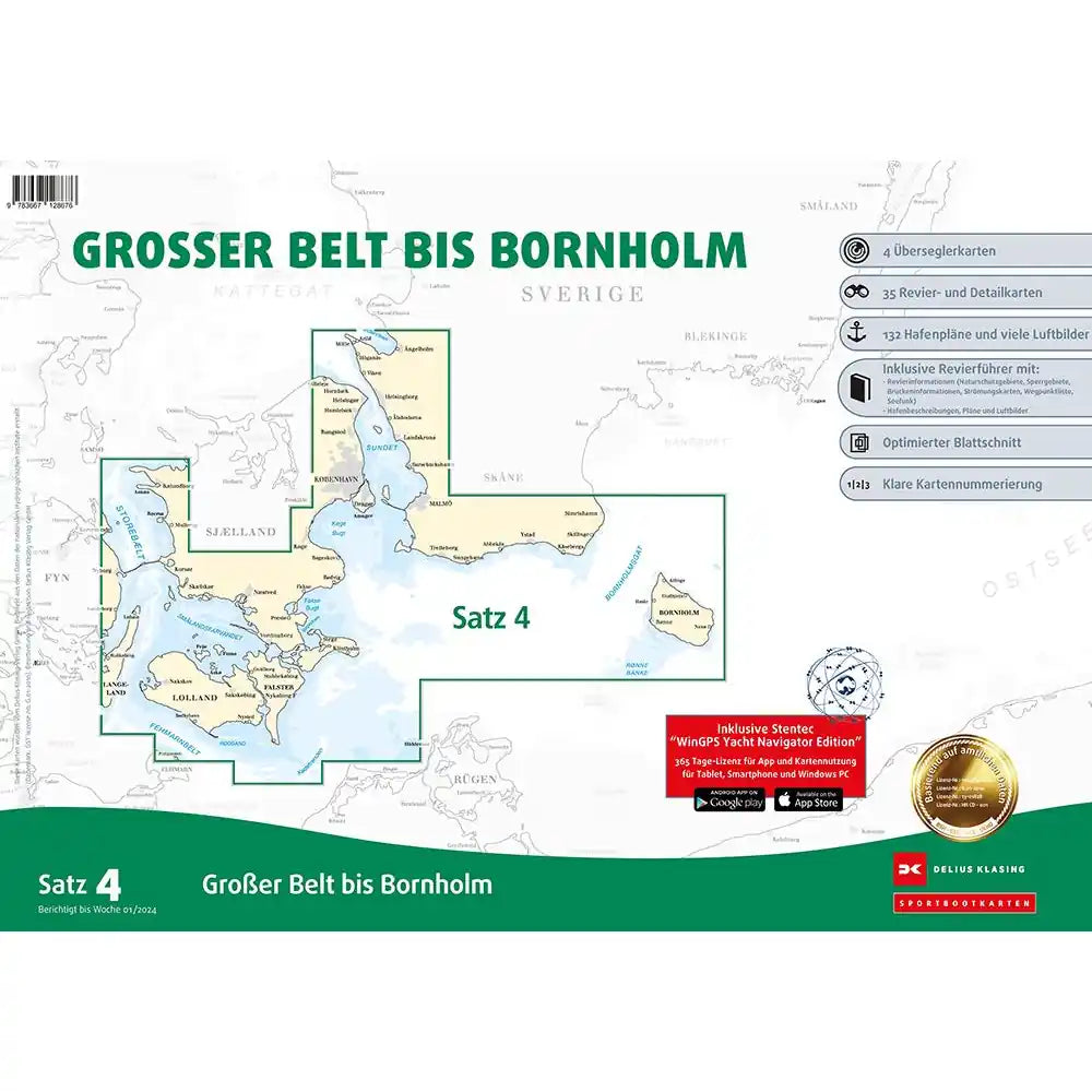 Sportbootkarten Satz 4: Großer Belt bis Bornholm