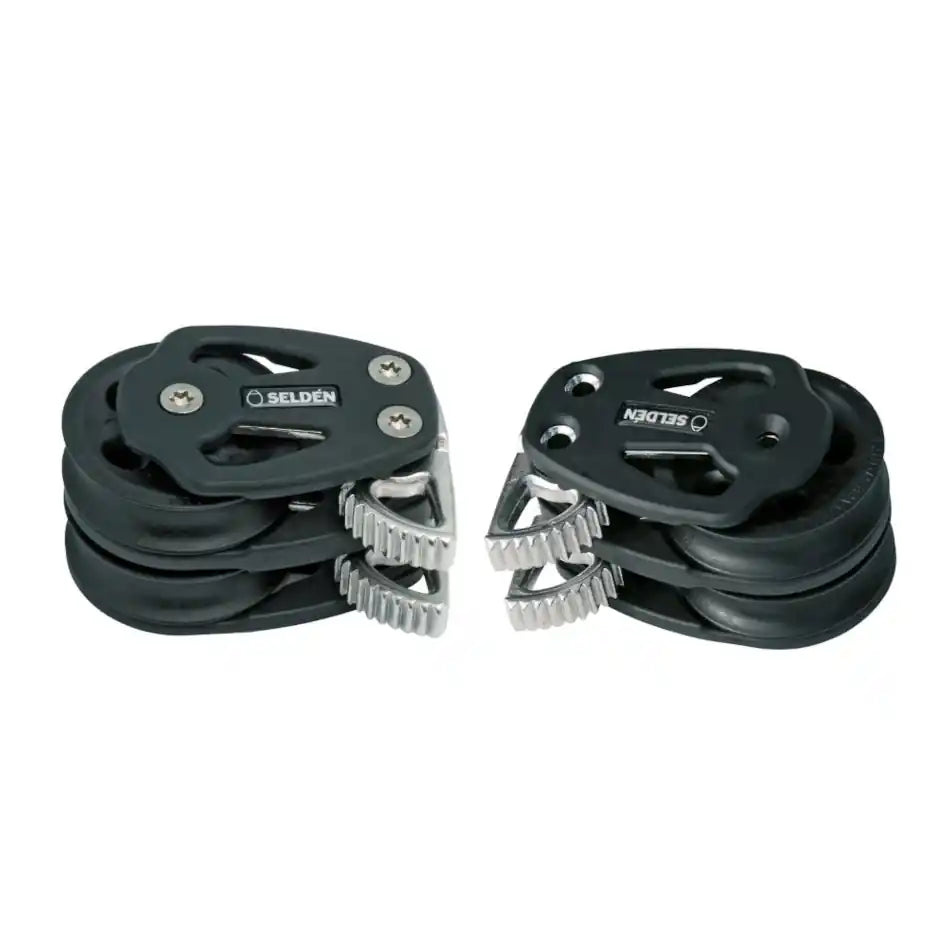 Seldén Quick-Lock Decksblock einfach liegend - PBB60/80 - 2-scheibig - bis 14/16 mm Tauwerk