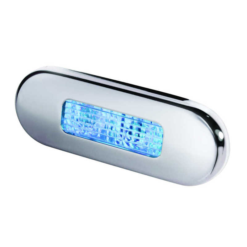 Hella LED Stufenleuchte Edelstahl poliert Blau