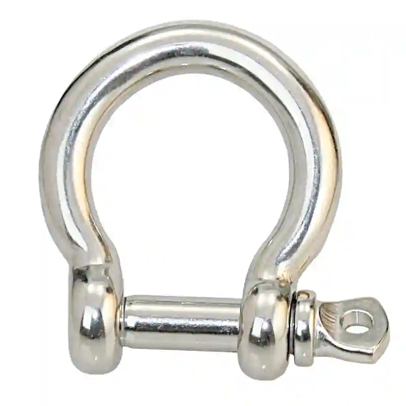 Standard D-Schäkel / Rundschäkel geschweift - Edelstahl V4A - Standardbolzen
