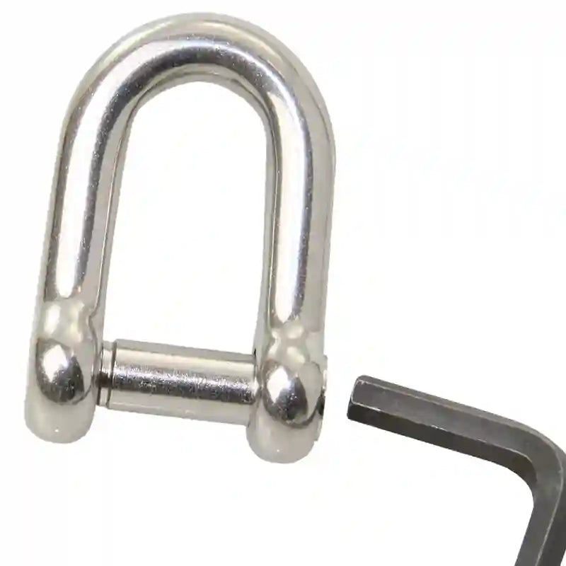 Standard D-Schäkel / Rundschäkel - Edelstahl V4A - Innensechskant
