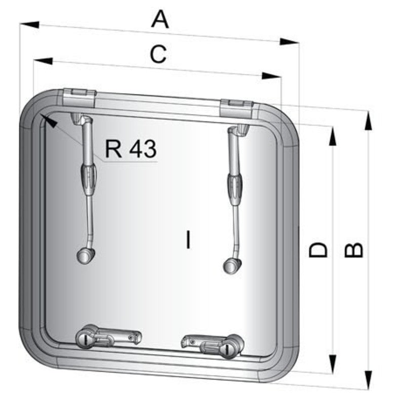 Image 3 for Vetus Altus Decksluke - 470 x 470 mm