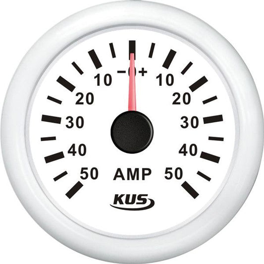 KUS Amperemeter - mit Shunt - 50A 12/24V - weiss