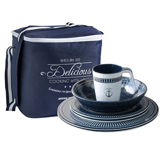 MARINE BUSINESS Sailor Soul Geschirrset 16 Teile mit Tasche