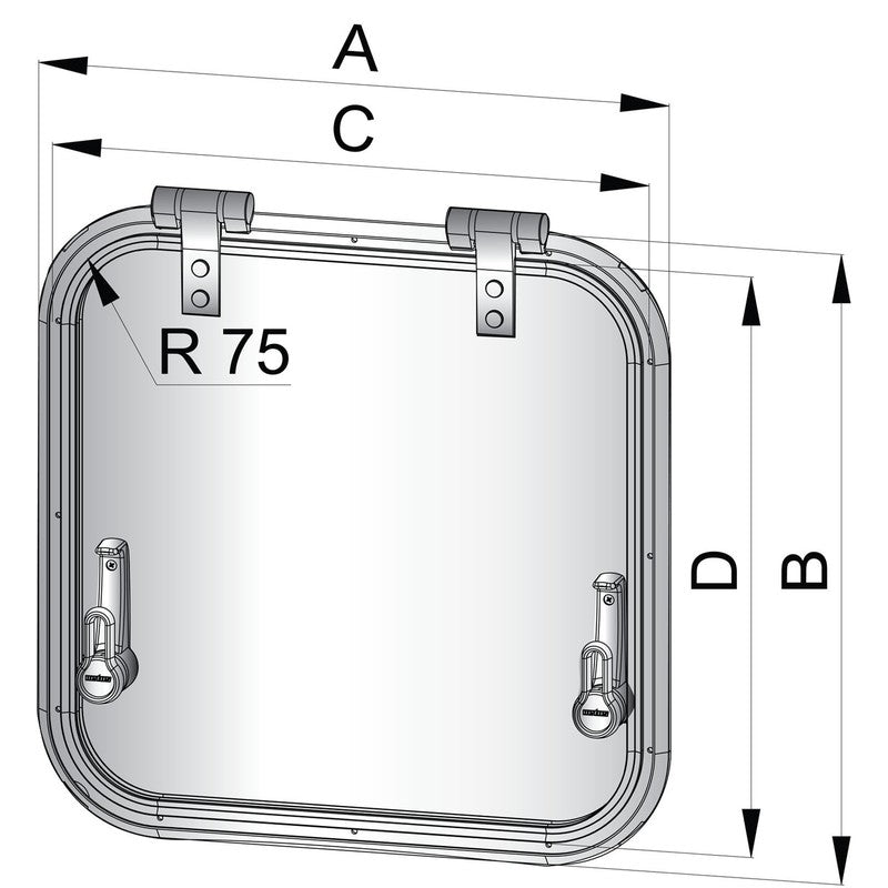 Image 2 for Vetus Decksluke Planus - PLA32L - CE A2 - 474 x 344 mm
